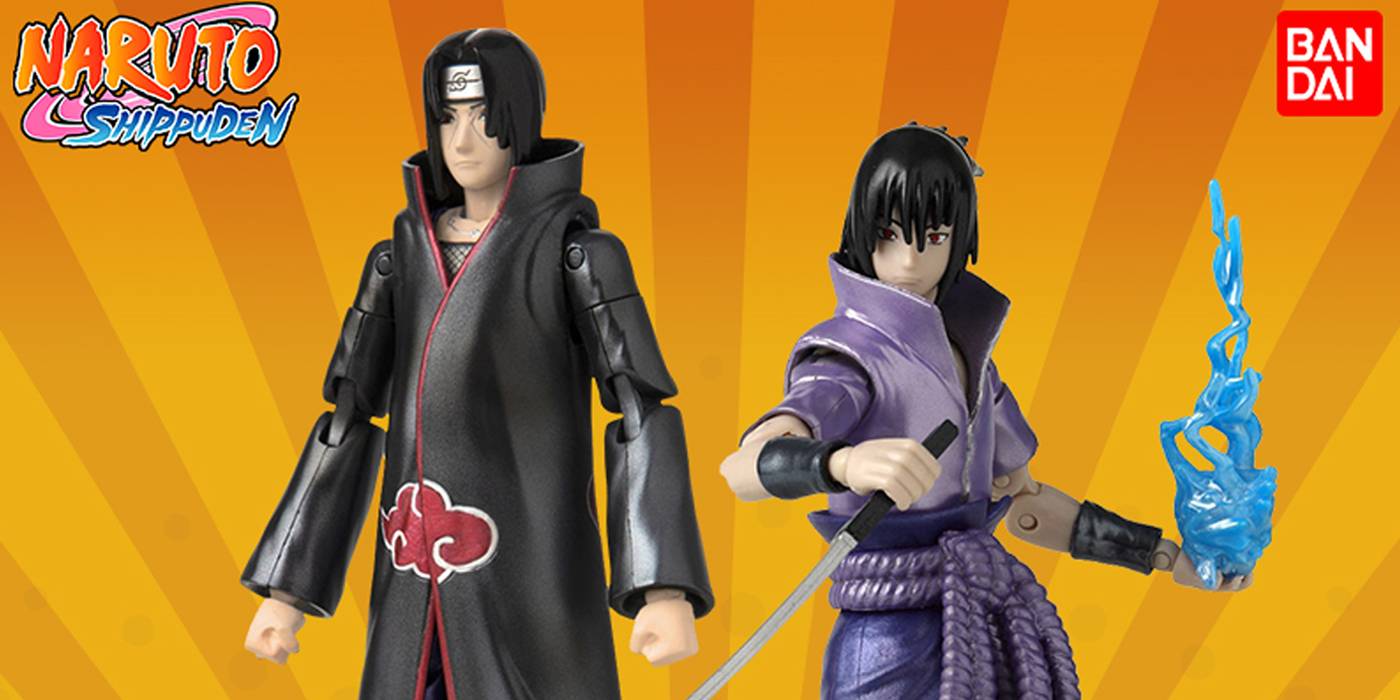 Shippuden Anime Heroes Itachi and Sasuke Uchiha Action Figure 2-Pac EE Naruto